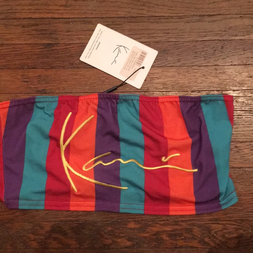 Karl Kani Multi Stripe Bandeau Crop Top